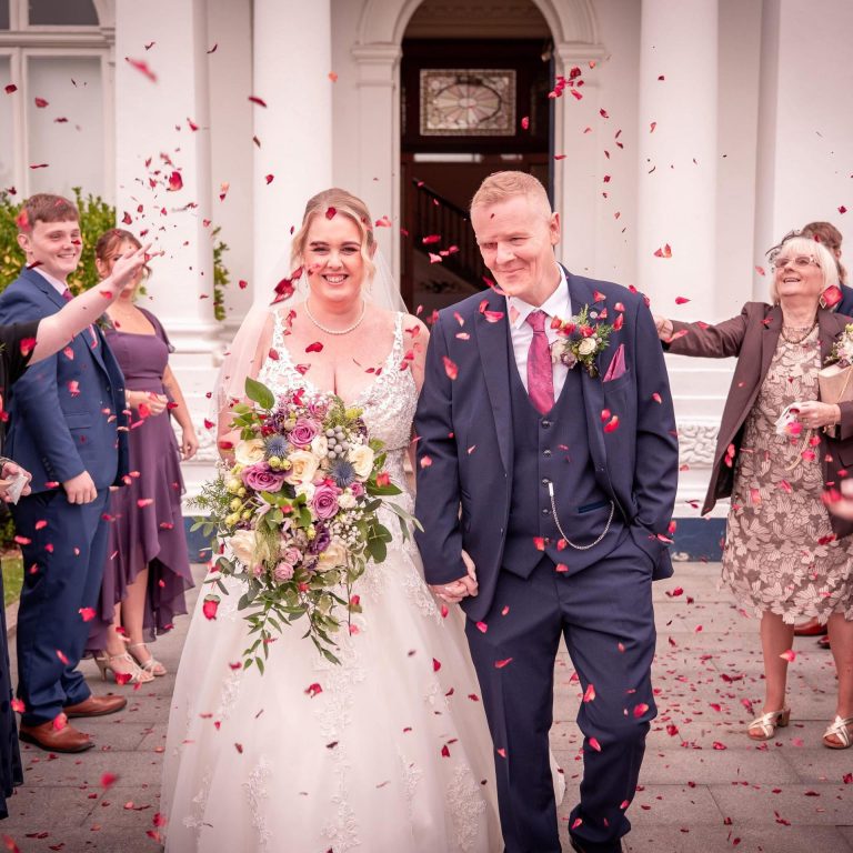 Bride walking down the aisle